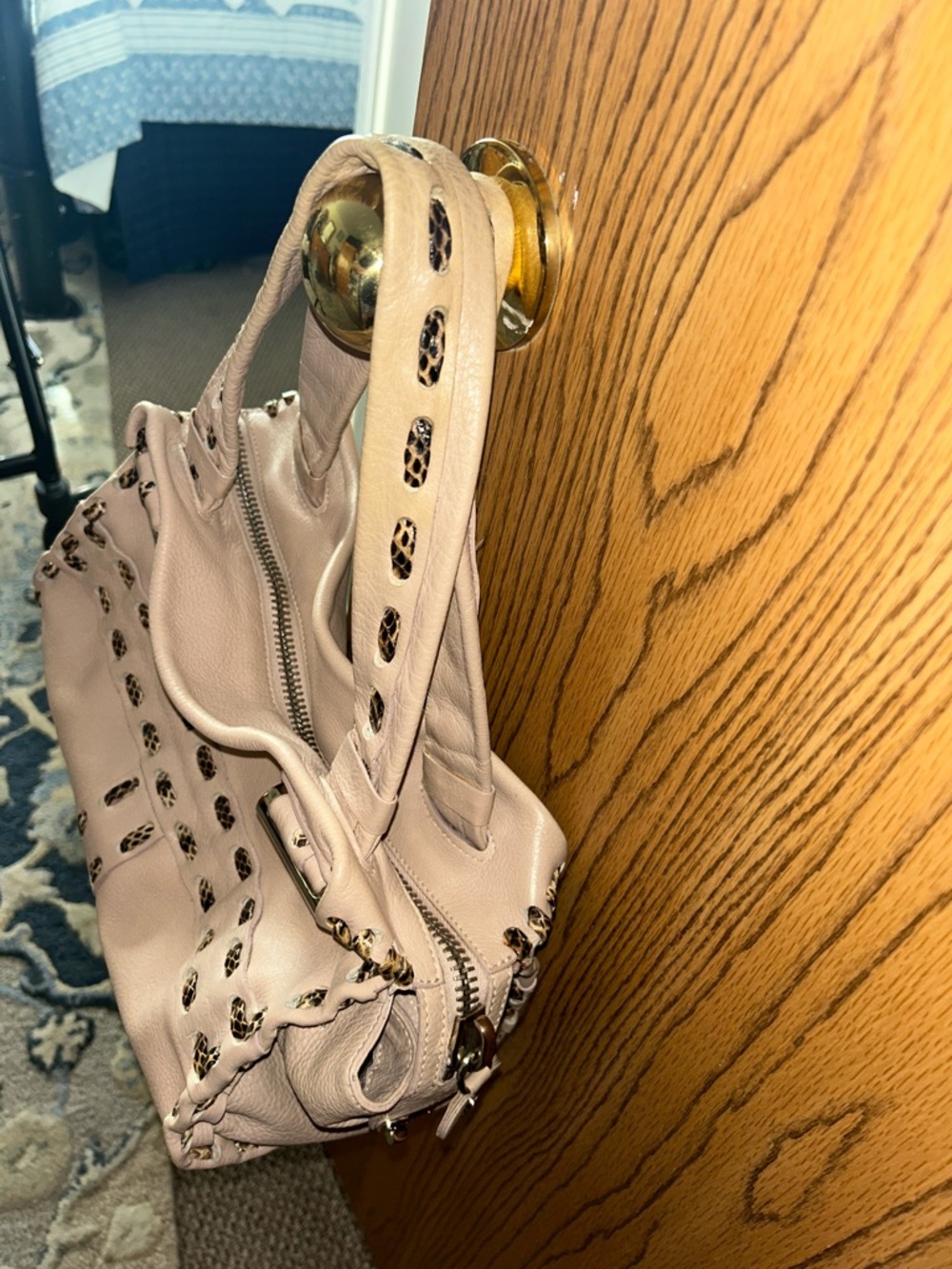 Jimmy Choo, yummy pebbled, and woven  leather  bag and dust bag - Picture 11 of 15